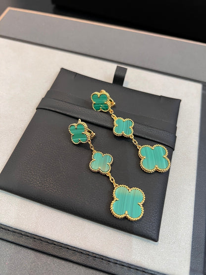 []CLOVER MALACHITE 3 MOTIFS GOLD