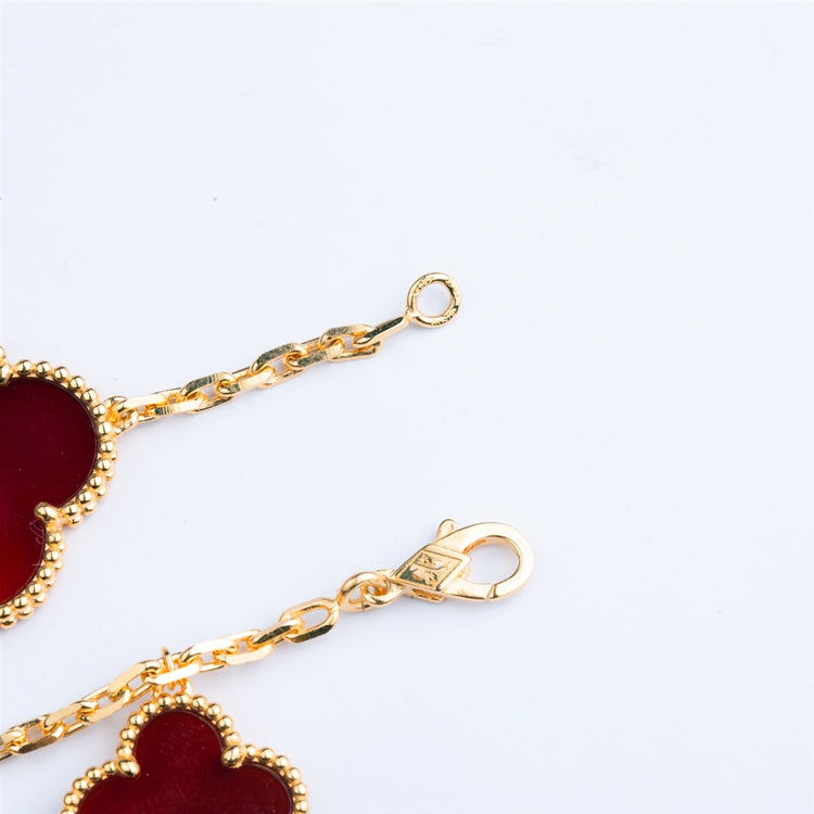 [Rose Jewelrys]CLOVER BRACELET 5 MOTIFS CARNELIAN TIGER EYE