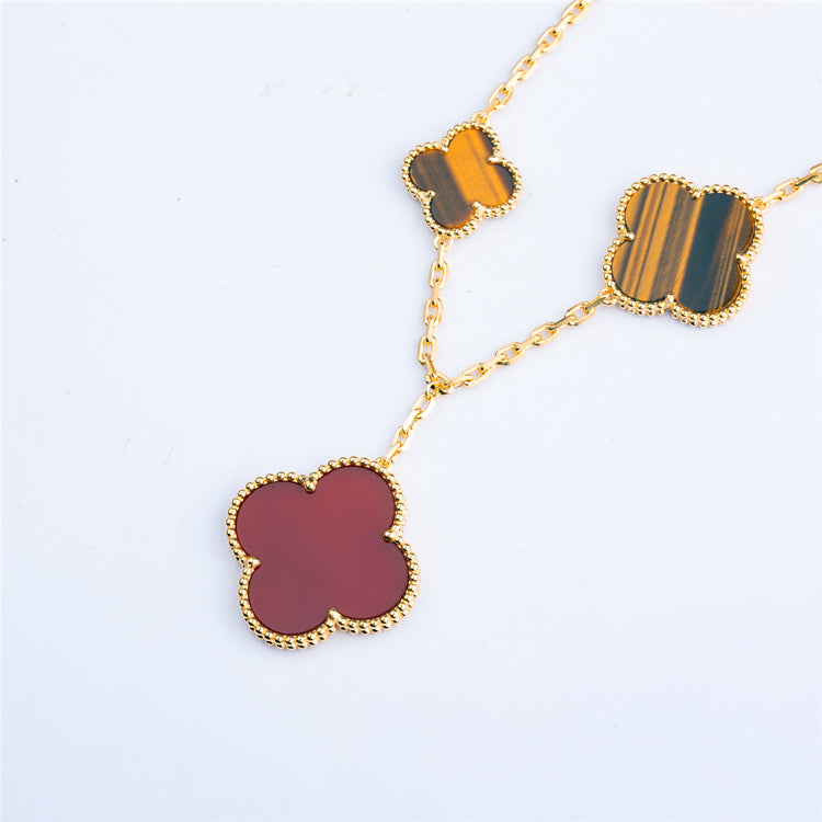 [Rose Jewelrys]CLOVER BRACELET 5 MOTIFS CARNELIAN TIGER EYE