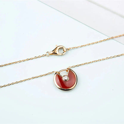 [Rose Jewelrys]AMULETTE GOLD CARNELIAN ONYX NECKLACE
