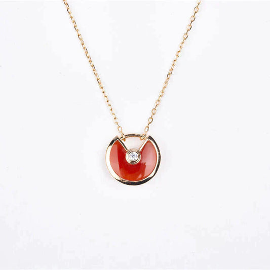 [Rose Jewelrys]AMULETTE GOLD CARNELIAN ONYX NECKLACE