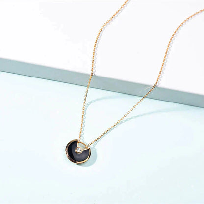 [Rose Jewelrys]AMULETTE GOLD CARNELIAN ONYX NECKLACE