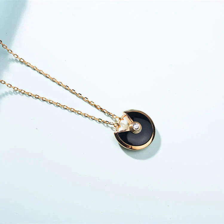 [Rose Jewelrys]AMULETTE GOLD CARNELIAN ONYX NECKLACE
