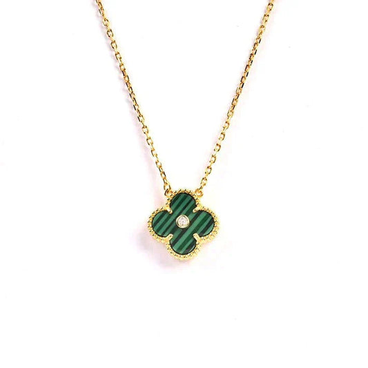 [Rose Jewelrys]CLOVER 15MM DIAMOND TURQUOISE NECKLACE