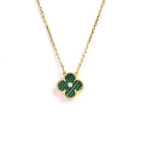 [🌹Rose💎]CLOVER 15MM DIAMOND TURQUOISE NECKLACE