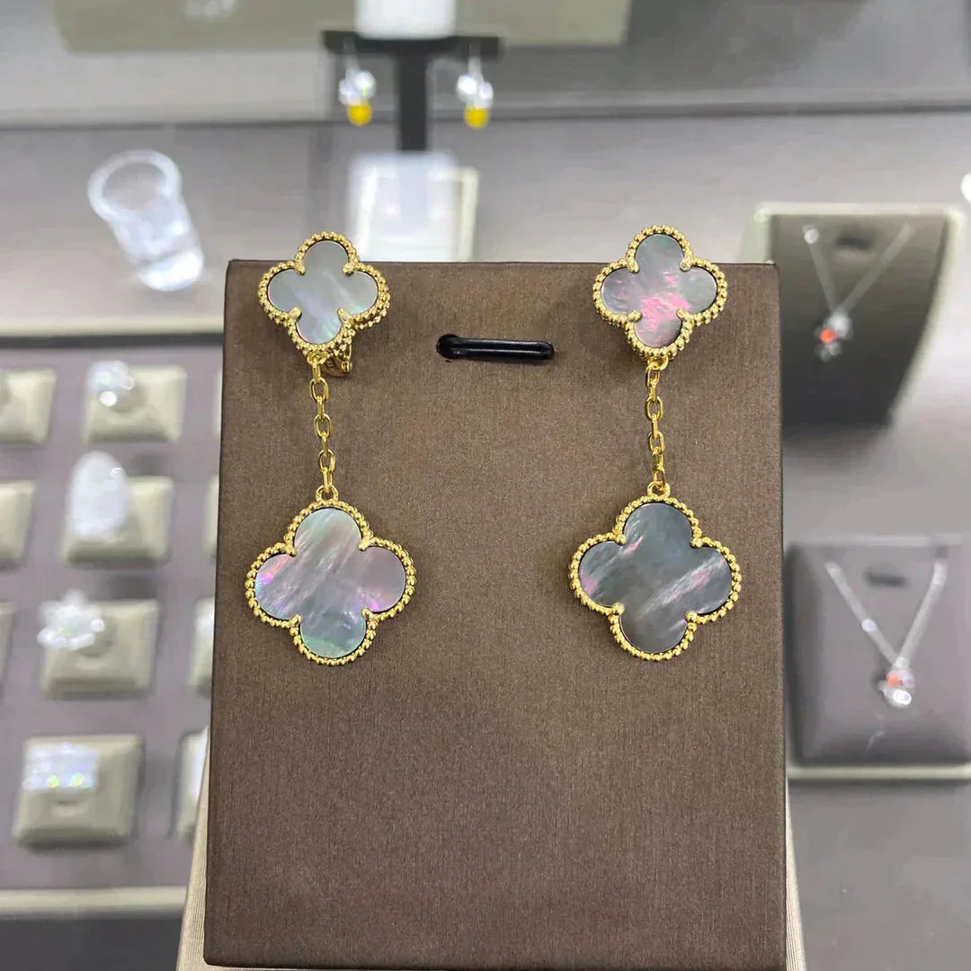 [Rose Jewelrys]CLOVER 2 MOTIFS  EARRINGS (MULTIPLE CHOICESC