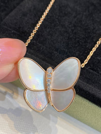 [🌹Rose💎]BUTTERFLY GOLD MOP DIAMOND NECKLACE