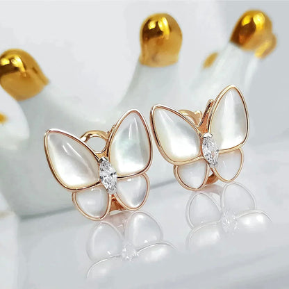 [Rose Jewelrys]BUTTERFLY MOP DIAMOND EARRINGS