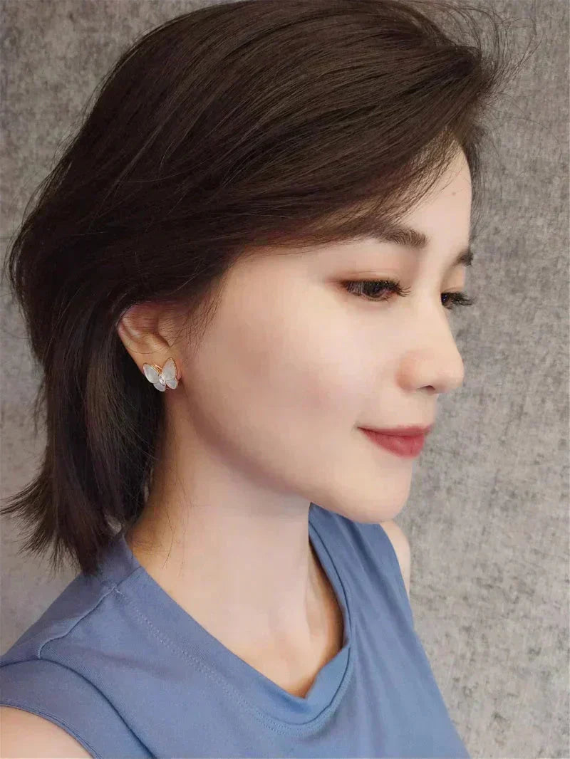[Rose Jewelrys]BUTTERFLY MOP DIAMOND EARRINGS