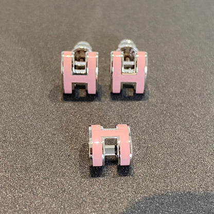 [Rose Jewelrys]MINI POP H SILVER EARRINGS PINK