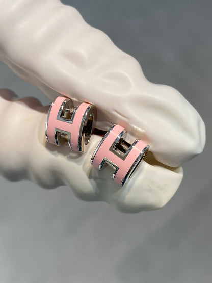 [Rose Jewelrys]MINI POP H SILVER EARRINGS PINK