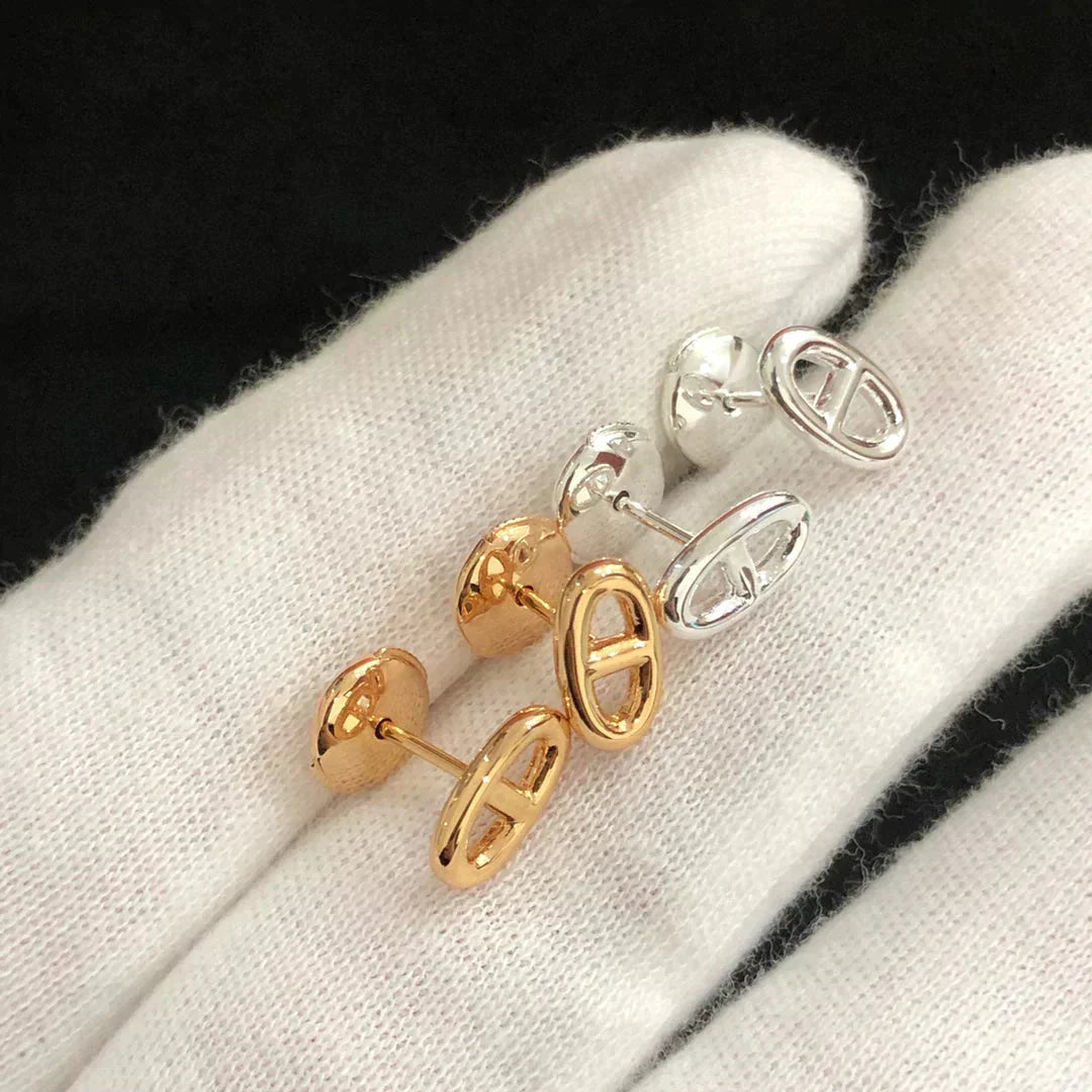 [Rose Jewelrys]CHAINE SMALL EARRINGS GOLD AND SILVER