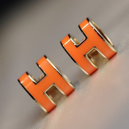 [Rose Jewelrys]MINI POP H EARRINGS ORANGE
