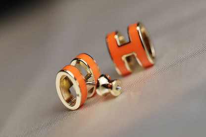 [Rose Jewelrys]MINI POP H EARRINGS ORANGE