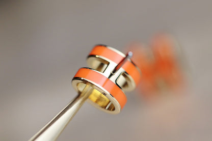 [Rose Jewelrys]MINI POP H EARRINGS ORANGE