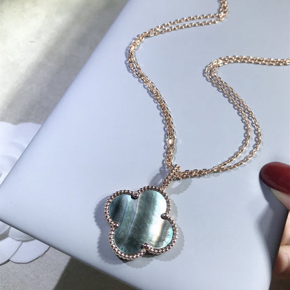 [Rose Jewelrys]CLOVER 25MM GOLD DARK MOP BIG CLOVER NECKLACE