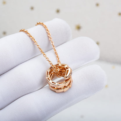 [Rose Jewelrys]SERPENTI PINK GOLD NECKLACE DIAMOND