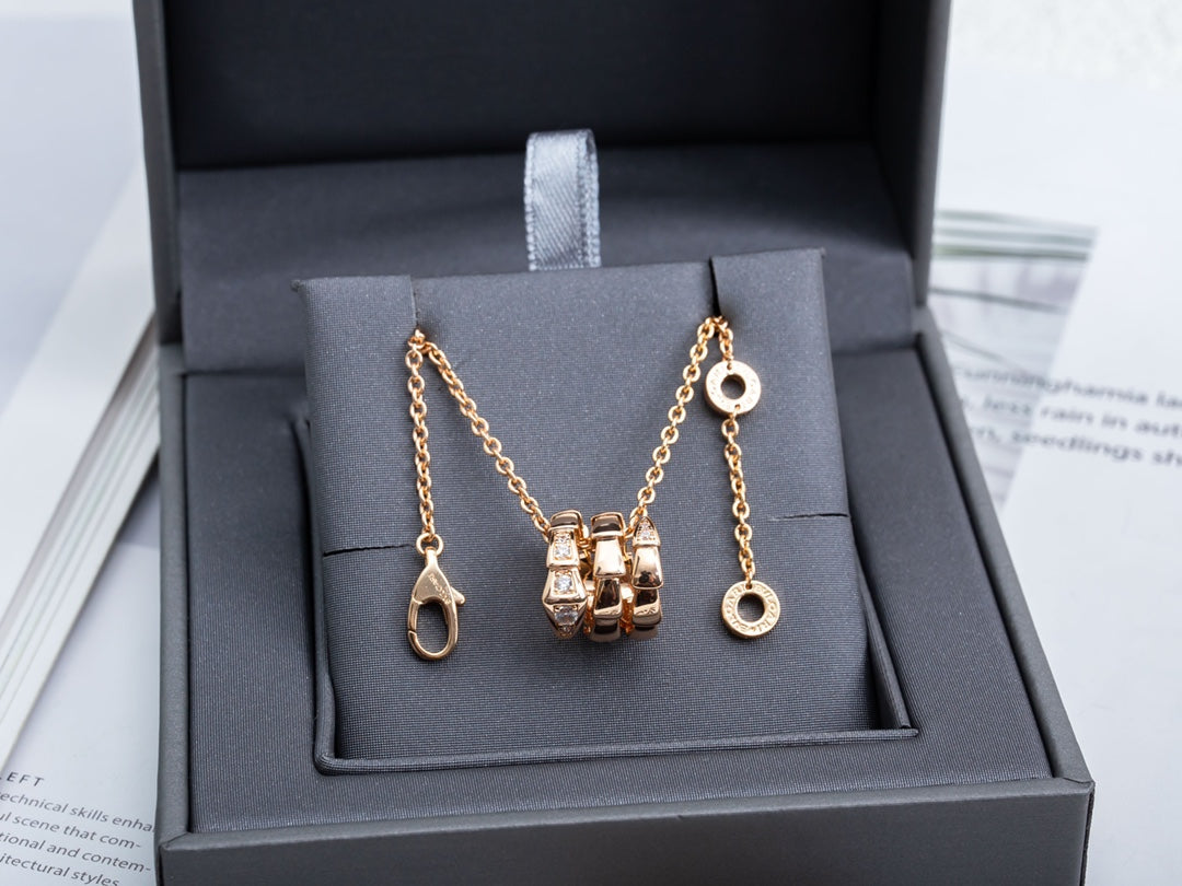 [Rose Jewelrys]SERPENTI PINK GOLD NECKLACE DIAMOND