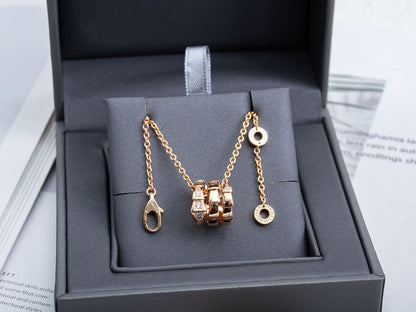 [Rose Jewelrys]SERPENTI PINK GOLD NECKLACE DIAMOND
