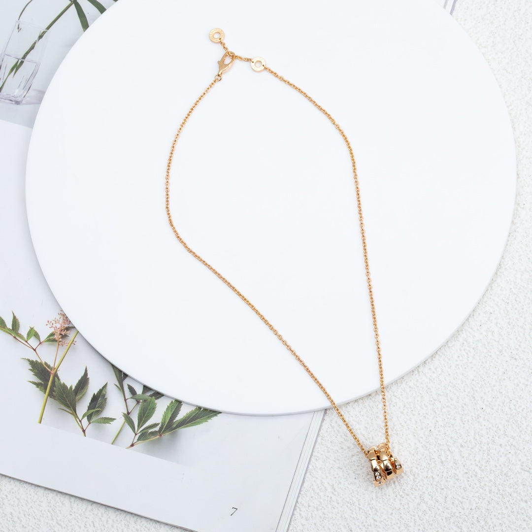 []SERPENTI PINK GOLD NECKLACE DIAMOND
