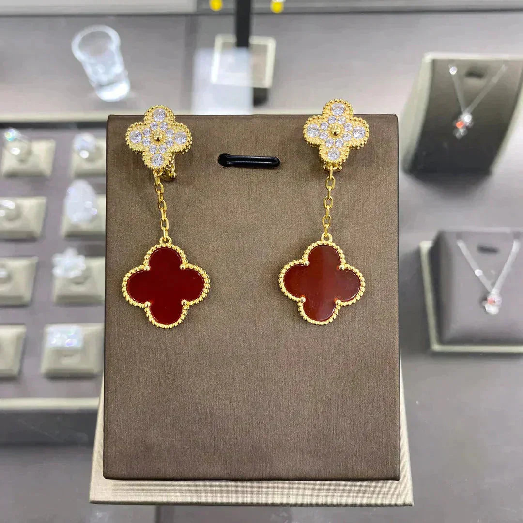 [Rose Jewelrys]CLOVER  2 MOTIFS  DIAMOND  EARRINGS (MULTIPLE CHOICESç´