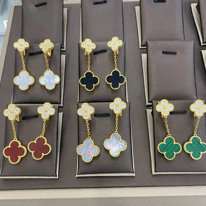 [Rose Jewelrys]CLOVER  2 MOTIFS  DIAMOND  EARRINGS (MULTIPLE CHOICESç´