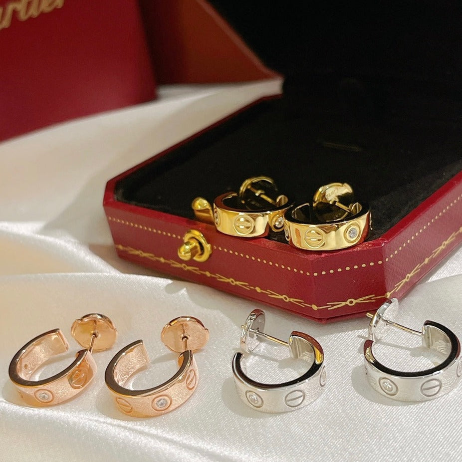 [🌹Rose💎]LOVE EARRINGS 5.7MM 2 DIAMONDS