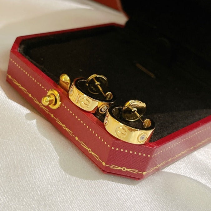 [Rose Jewelrys]LOVE EARRINGS 5.7MM 2 DIAMONDS