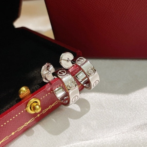 []LOVE EARRINGS 5.7MM 2 DIAMONDS