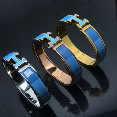 [🌹Rose💎]H BRACELET BLUE RAINBOW CERAMIC
