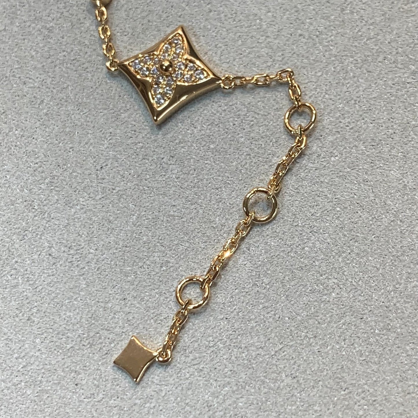[Rose Jewelrys]STAR AND SUN 4 MOTIFS GOLD DIAMONDS BRACELET