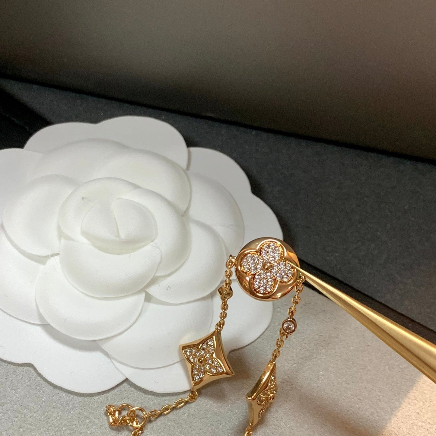 [Rose Jewelrys]STAR AND SUN 4 MOTIFS GOLD DIAMONDS BRACELET