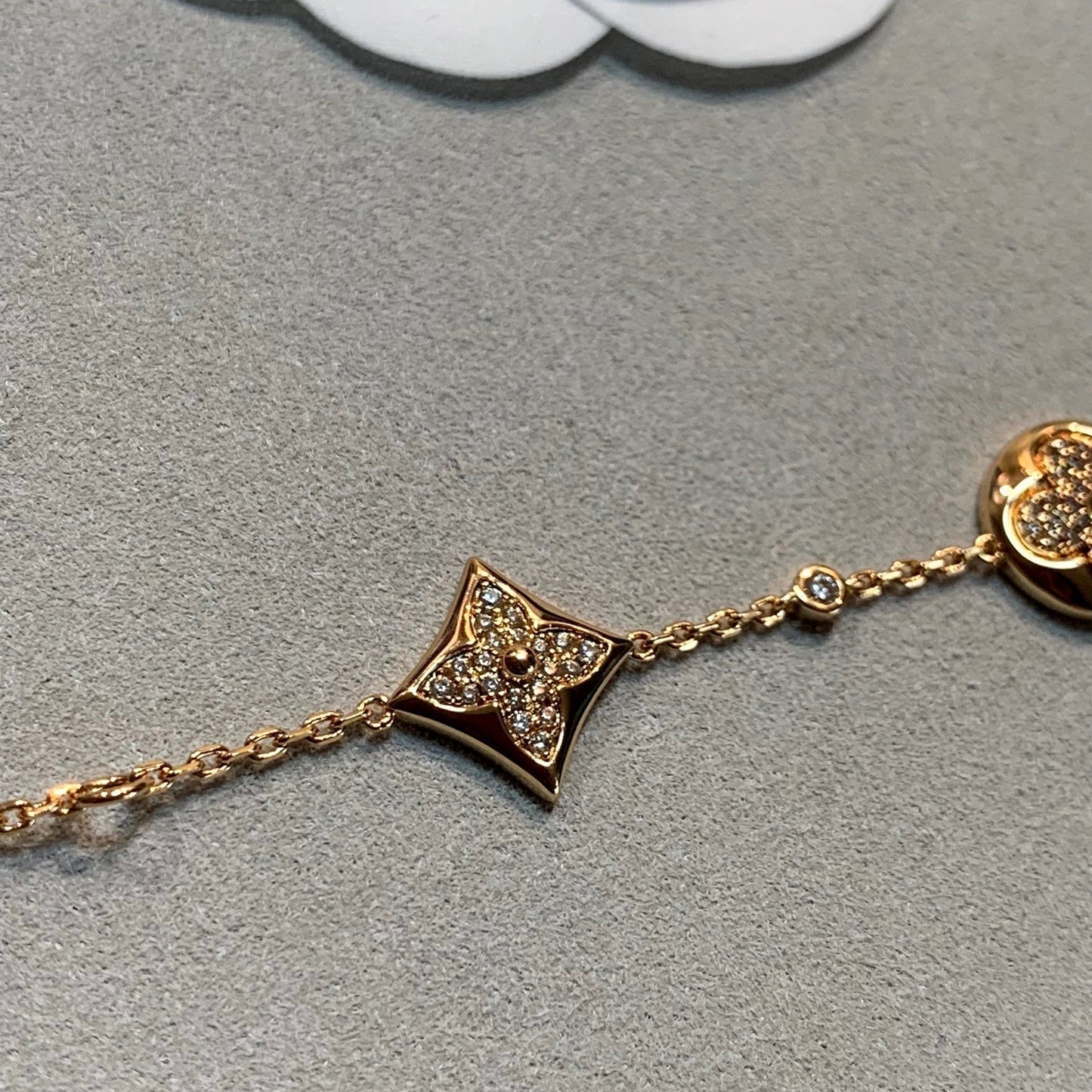 [Rose Jewelrys]STAR AND SUN 4 MOTIFS GOLD DIAMONDS BRACELET