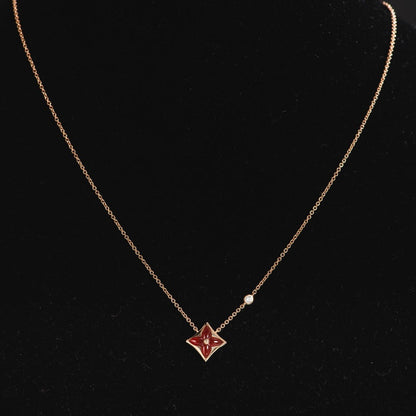 [Rose Jewelrys]STAR NECKLACE PINK GOLD 1 DIAMOND