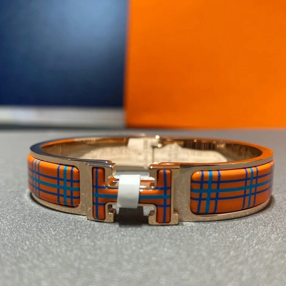 [🌹Rose💎]H TARTAN BRACELET 12MM