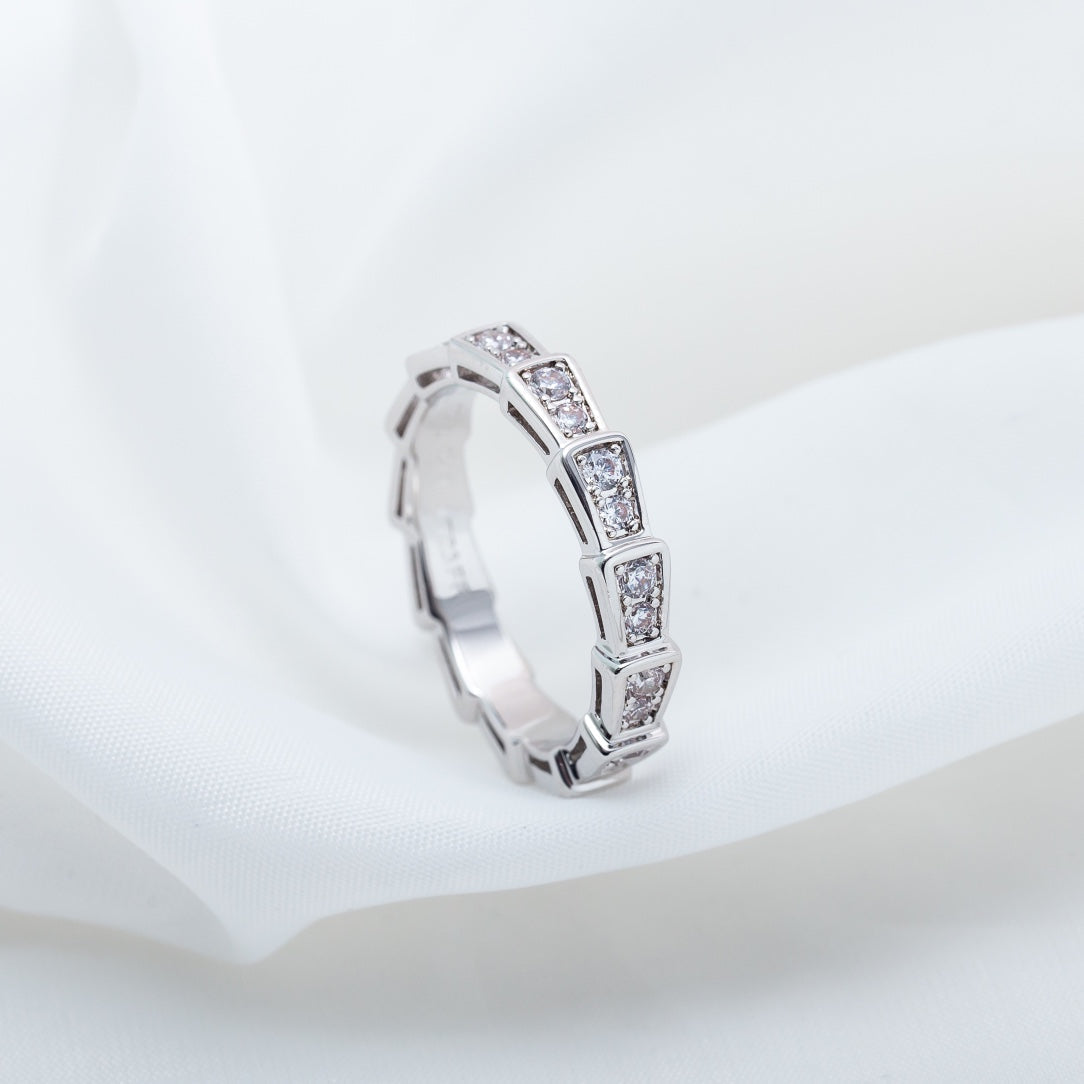 [Rose Jewelrys]SERPENTI RING SILVER DIAMOND PAVED 3MM