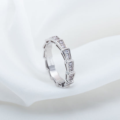 [Rose Jewelrys]SERPENTI RING SILVER DIAMOND PAVED 3MM