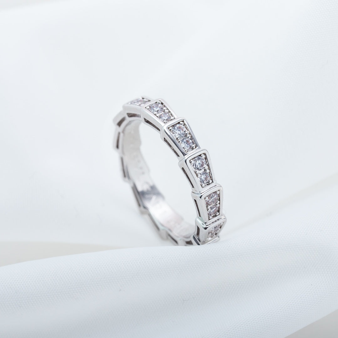 [Rose Jewelrys]SERPENTI RING SILVER DIAMOND PAVED 3MM