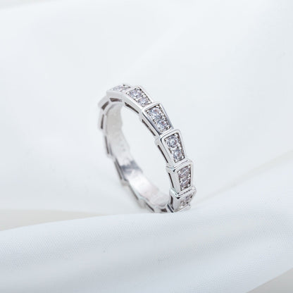 [Rose Jewelrys]SERPENTI RING SILVER DIAMOND PAVED 3MM