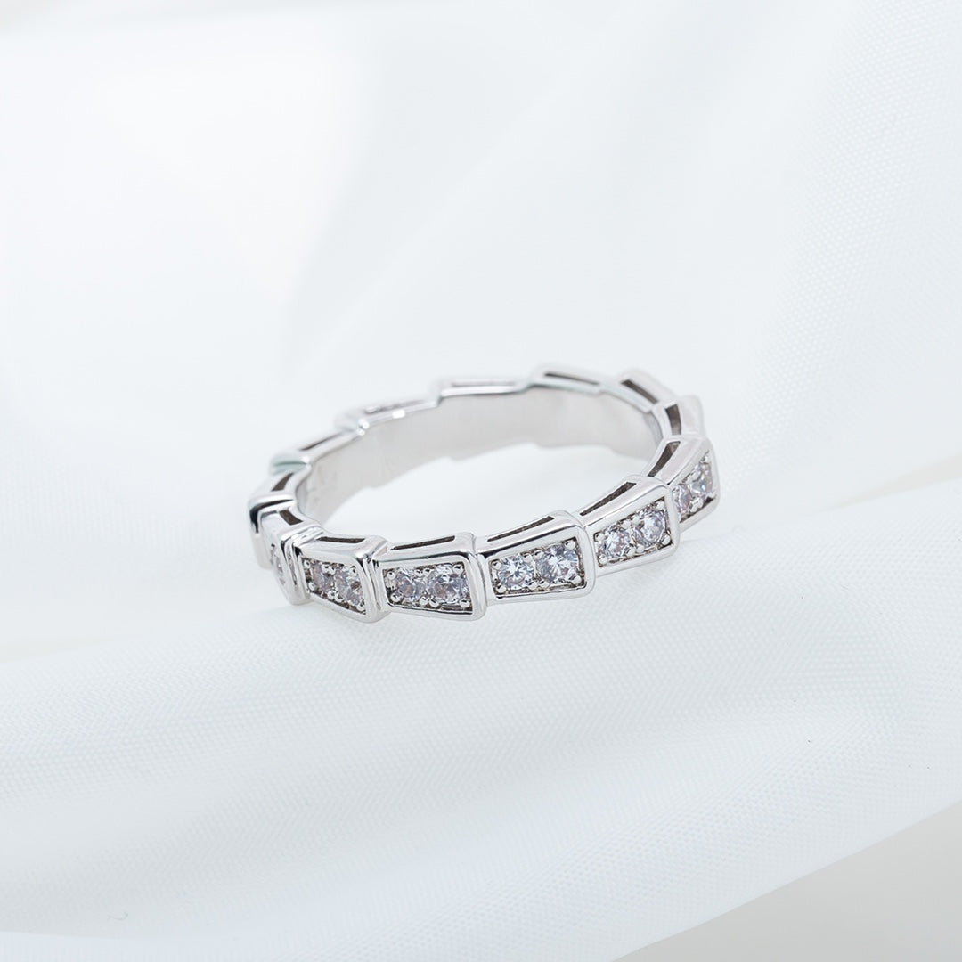 [Rose Jewelrys]SERPENTI RING SILVER DIAMOND PAVED 3MM
