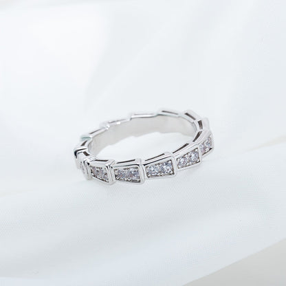 [Rose Jewelrys]SERPENTI RING SILVER DIAMOND PAVED 3MM