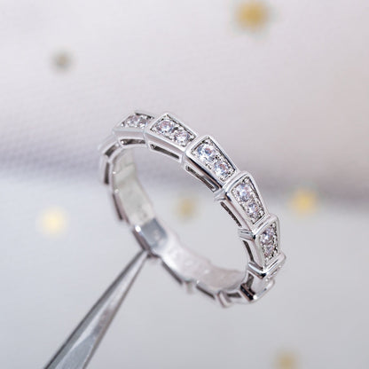 [Rose Jewelrys]SERPENTI RING SILVER DIAMOND PAVED 3MM
