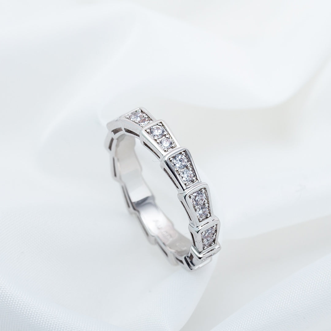 [Rose Jewelrys]SERPENTI RING SILVER DIAMOND PAVED 3MM