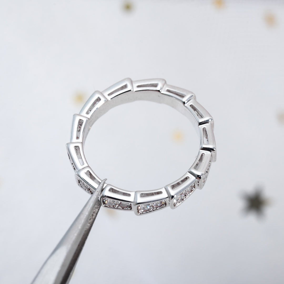 [Rose Jewelrys]SERPENTI RING SILVER DIAMOND PAVED 3MM