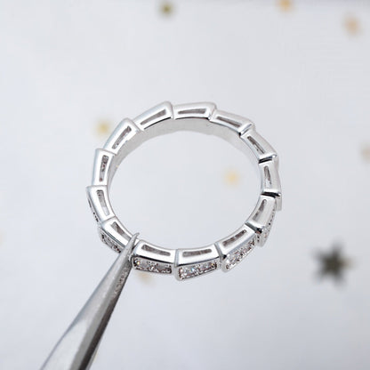 [Rose Jewelrys]SERPENTI RING SILVER DIAMOND PAVED 3MM