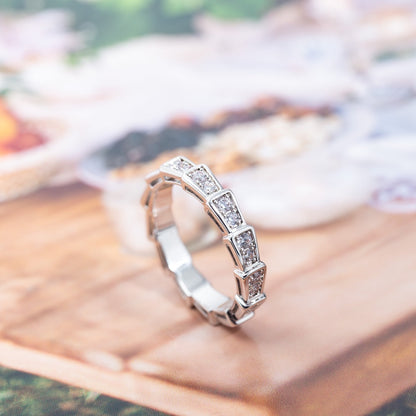 [Rose Jewelrys]SERPENTI RING SILVER DIAMOND PAVED 3MM