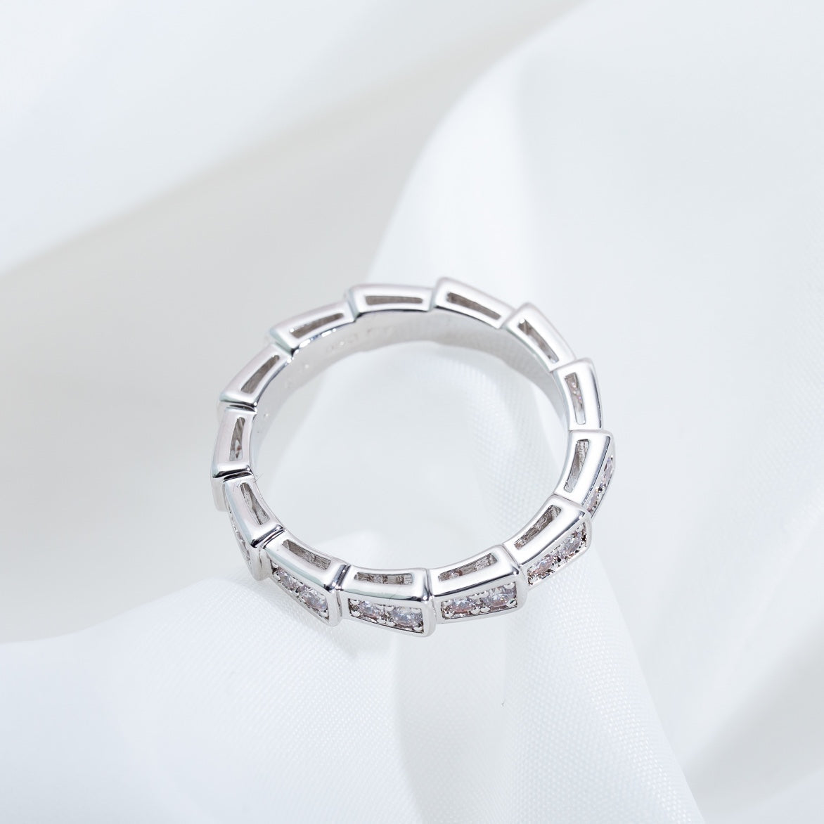[Rose Jewelrys]SERPENTI RING SILVER DIAMOND PAVED 3MM