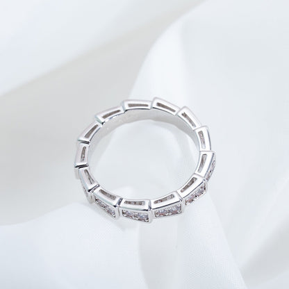 [Rose Jewelrys]SERPENTI RING SILVER DIAMOND PAVED 3MM