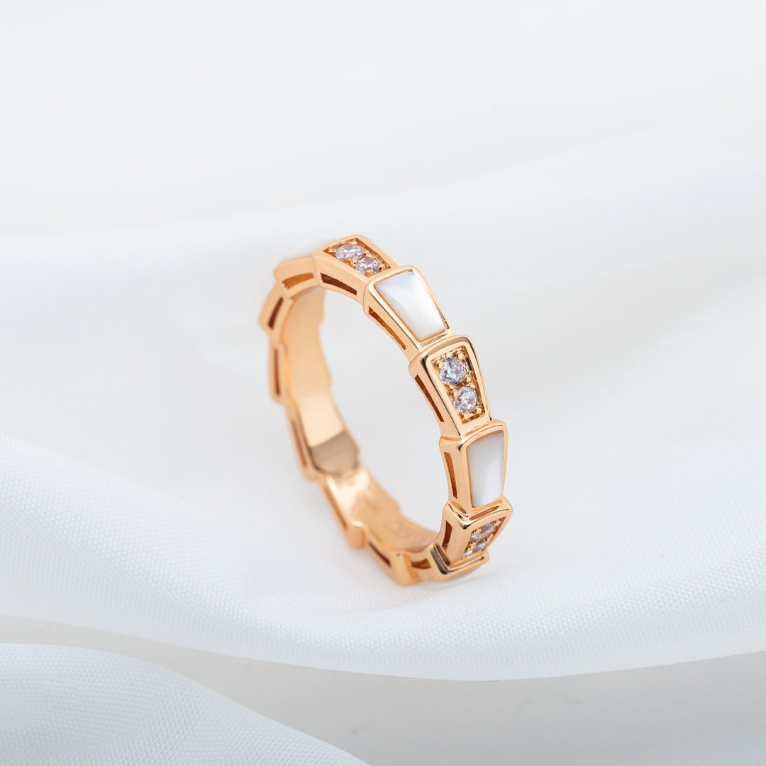 [Rose Jewelrys]SERPENTI RING PINK GOLD DIAMOND MOP 3MM