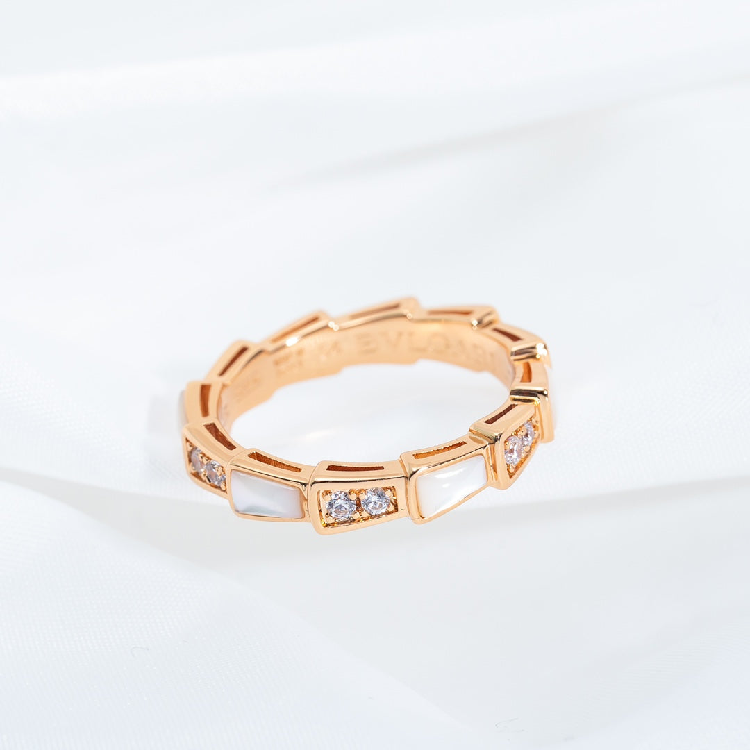 [Rose Jewelrys]SERPENTI RING PINK GOLD DIAMOND MOP 3MM